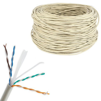 CU 4 pr 0.55 밀리미터 순동 LSZH CAT6 케이블인 실내 회색 패치 코드 UTP Cat 6