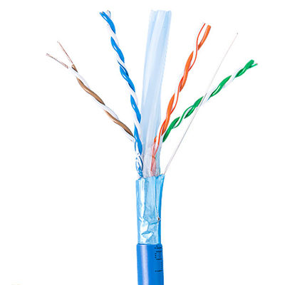단단한 나동선 Cat6a 랜 케이블 보호해야 하는 라이저 1000ft 청색 23AWG 750MHz PoE++