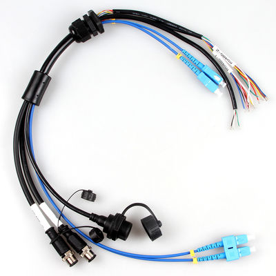 항공 우주 방수선 장비 케이블 집회 M12+USB Female+Fiber 옵틱