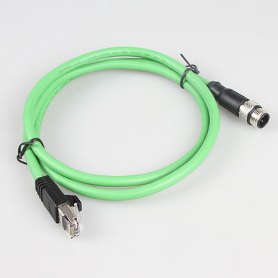 RJ45 기가비트 스테이블에 대한 녹색 카메라 산업용 이더넷 케이블 M12 4Pin