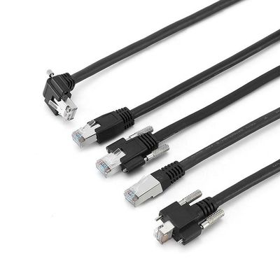 잠금 나사 그라이즈와 Cat6A 카메라 산업용 이더넷 케이블 S/FTP RJ45 8P
