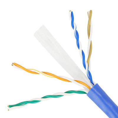 실내를 위한 순동 이더넷 Cat6 랜 케이블 1000 Ft CU 4PR 23AWG 0.57 밀리미터