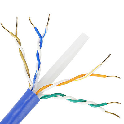 실내를 위한 순동 이더넷 Cat6 랜 케이블 1000 Ft CU 4PR 23AWG 0.57 밀리미터