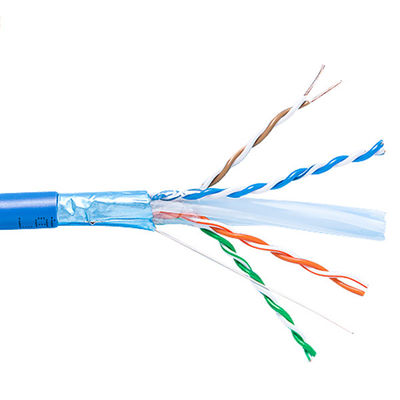 단단한 나동선 Cat6a 랜 케이블 보호해야 하는 라이저 1000ft 청색 23AWG 750MHz PoE++