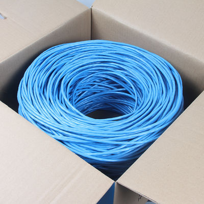 단단한 나동선 Cat6a 랜 케이블 보호해야 하는 라이저 1000ft 청색 23AWG 750MHz PoE++