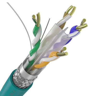 4 쌍 23AWG 550Mhz RJ45 Cat6a FTP 케이블, 양 쉴드 케이블 이더넷 Cat6a