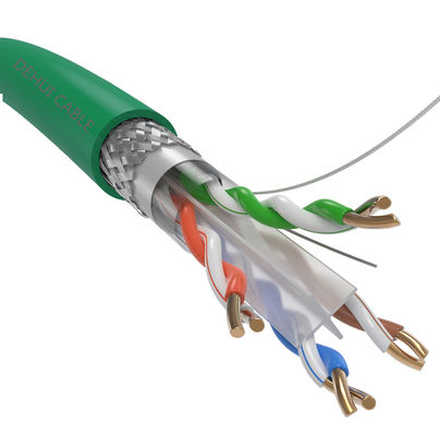 4 쌍 23AWG 550Mhz RJ45 Cat6a FTP 케이블, 양 쉴드 케이블 이더넷 Cat6a