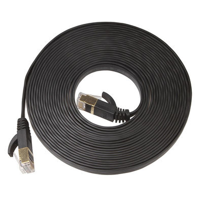 Cat6 UTP 이더넷 LAN 케이블은 평평하게 컴퓨터를 위한 흑색 컬러를 단락시킵니다