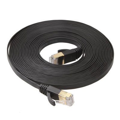 Cat6 UTP 이더넷 LAN 케이블은 평평하게 컴퓨터를 위한 흑색 컬러를 단락시킵니다