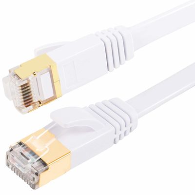편평한 이더네트 Cat7 접속 코드 SFTP 보호된 다중목적 백색 색깔