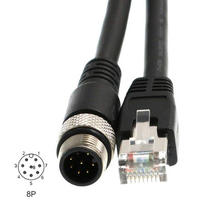 ROHS Cat6 산업용 이더넷 케이블 M12 Ｄ 필드버스 센서를 위해 RJ45에 8개 핀을 암호화합니다