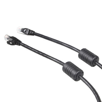 24AWG 검은 Ethernet 케이블 고양이 6, RJ45 연결기 100 Ft 이더넷 코드