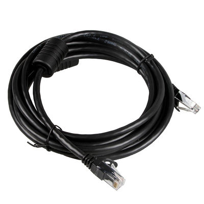 24AWG 검은 Ethernet 케이블 고양이 6, RJ45 연결기 100 Ft 이더넷 코드
