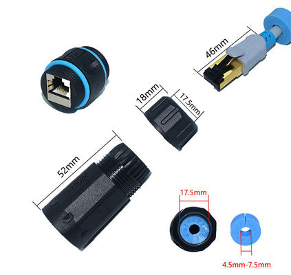 여성에게 여성인 야외 IP68 인라인 방수 커넥터 CAT6 STP