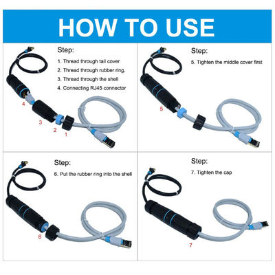 여성에게 여성인 야외 IP68 인라인 방수 커넥터 CAT6 STP