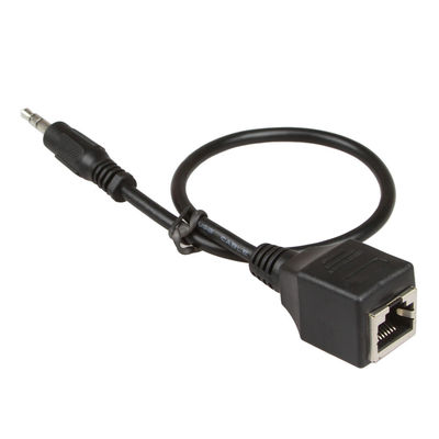 여성 Cat5 Cat6에 대한 3.5 밀리미터 맞춘 와이어 조립체 RJ45 수컷들 1/8명 &quot;