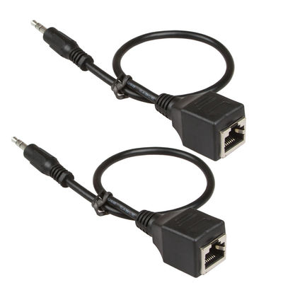 여성 Cat5 Cat6에 대한 3.5 밀리미터 맞춘 와이어 조립체 RJ45 수컷들 1/8명 &quot;