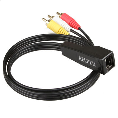 RJ45 어댑터에 대한 안정적 여성 3 RCA 오디오 연장 케이블, 다목적 RCA