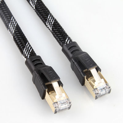 Rj45 Cat8 네트워크 케이블, 나일론 땋는 접속 코드 고양이 8