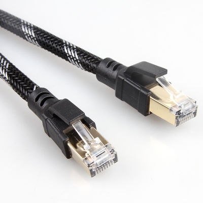 옥외 실내 Cat8 헝겊 조각 케이블 나일론은 26AWG 40Gbps 2000MHz S/FTP를 땋았습니다