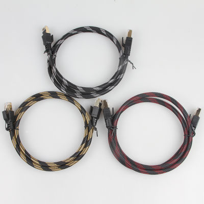 옥외 실내 Cat8 헝겊 조각 케이블 나일론은 26AWG 40Gbps 2000MHz S/FTP를 땋았습니다