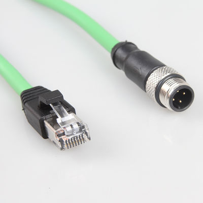 RJ45 기가비트 스테이블에 대한 녹색 카메라 산업용 이더넷 케이블 M12 4Pin