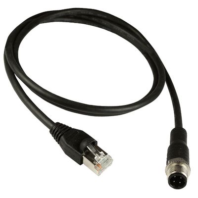 Rj45 기가비트 산업용 이더넷 케이블 Cat5e Cat6 흑색 컬러에 대한 M12