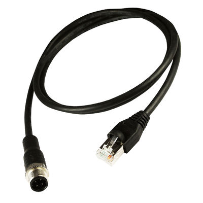 Rj45 기가비트 산업용 이더넷 케이블 Cat5e Cat6 흑색 컬러에 대한 M12