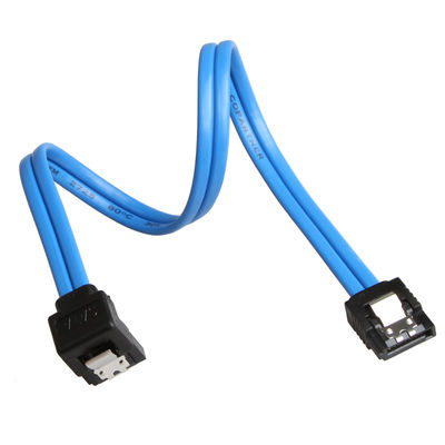 90 급 플러그에 일직선형의 록킹 래치와 푸른 실용적 SATA 3 6GB Ｓ 케이블
