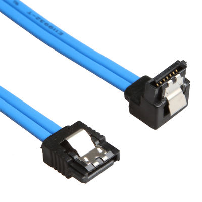 90 급 플러그에 일직선형의 록킹 래치와 푸른 실용적 SATA 3 6GB Ｓ 케이블