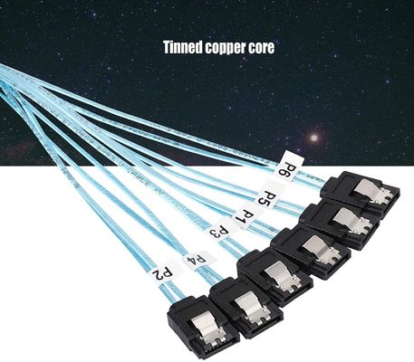 서버를 위한 여성 분배기 배선 장비 케이블 6Gbps SATA 3세 HDD 7 핀 내지 7 핀