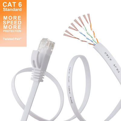 호리호리한 야외 실내 Cat6 패치 코드 100 Ft 10Gbps는 오래가서 편평해집니다