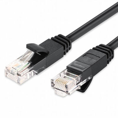 RJ45 숫놈 커넥터와 검은 CCA UTP FTP Cat5e 패치 코드 케이블