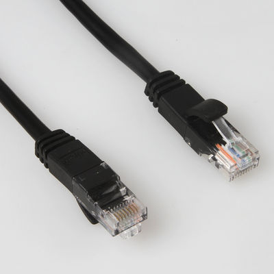 RJ45 숫놈 커넥터와 검은 CCA UTP FTP Cat5e 패치 코드 케이블