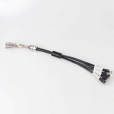 4 가지 남자 RJ45 Cat6a 트렁크 케이블, 1 Cat 6a Ethernet 케이블에서 4를 방수 처리합니다