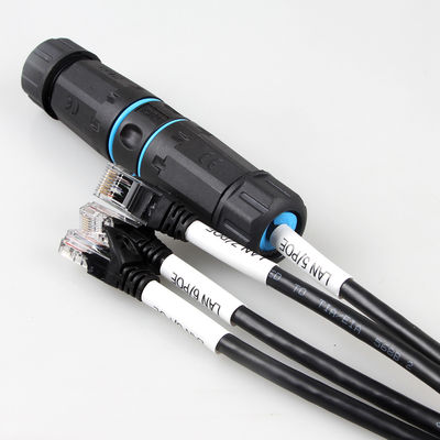 4 가지 남자 RJ45 Cat6a 트렁크 케이블, 1 Cat 6a Ethernet 케이블에서 4를 방수 처리합니다