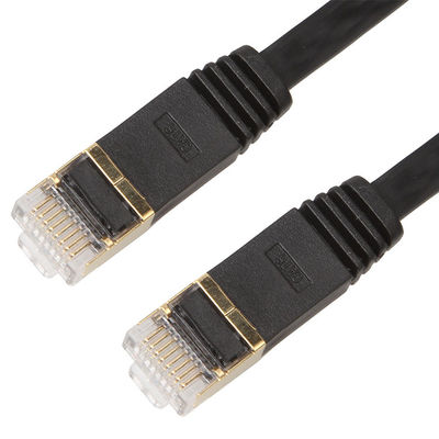 차폐된 UTP 평평한 패치 케이블 고양이 6 구리 1 미터 Rj45 흑색 컬러