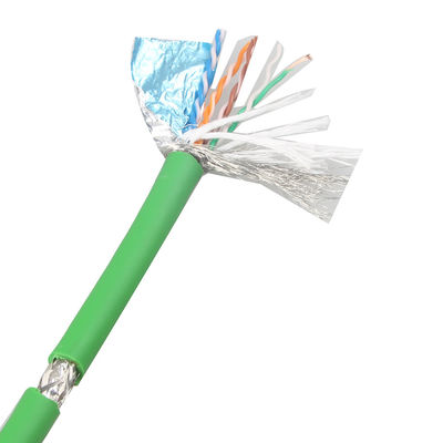 산업 적용을 위한 높은 유연성 Cat 5e SFTP AWG26 PVC 녹색 RJ45 Ethernet 케이블